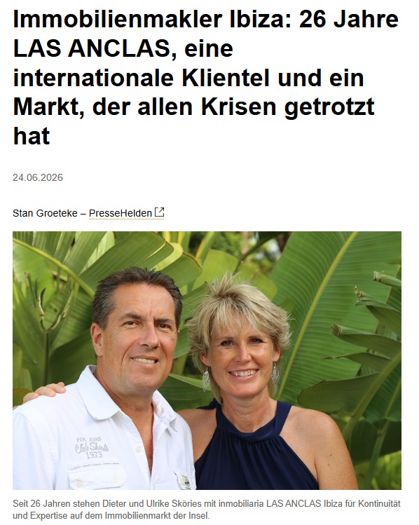 LAS ANCLAS im Handelsblatt: Was Deutschlands führende Wirtschaftszeitung über den Ibiza-Immobilienmarkt berichtet