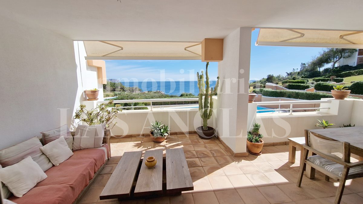 Ibiza Cala Llenya - Beautiful sea front apartment with stunning panoramic sea and coastal views for sale