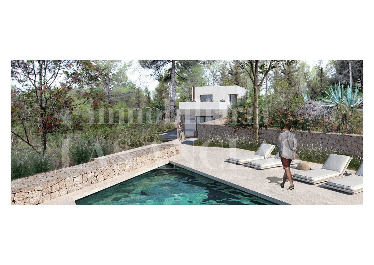 Ibiza San Lorenzo - Land with license and basic project for modern villa in rural setting for sale