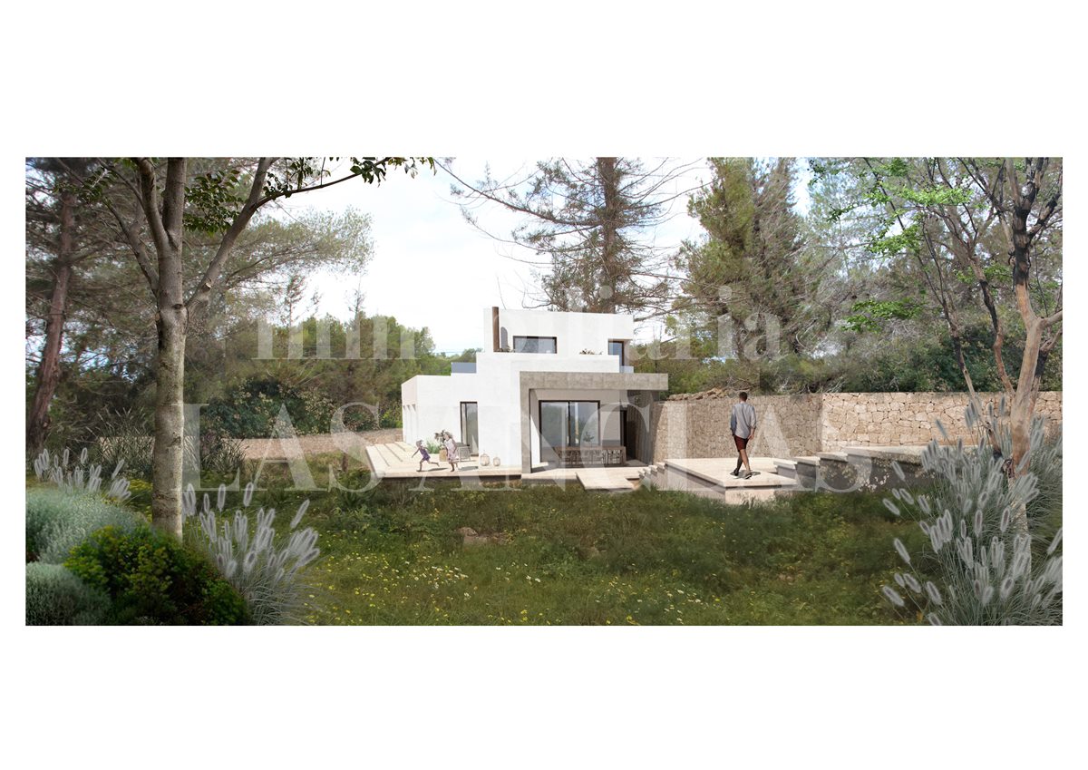 Ibiza San Lorenzo - Land with license and basic project for modern villa in rural setting for sale