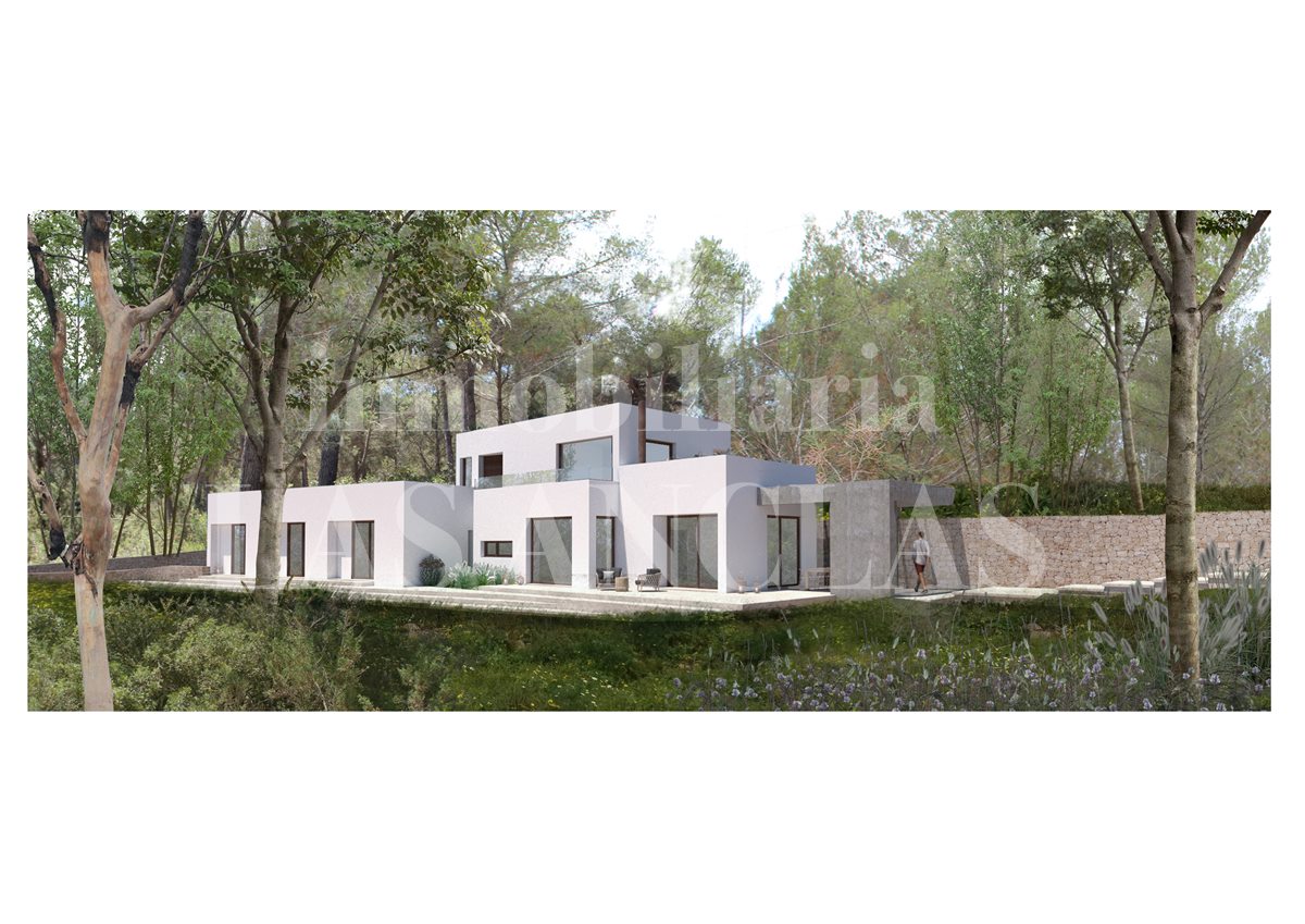Ibiza San Lorenzo - Land with license and basic project for modern villa in rural setting for sale
