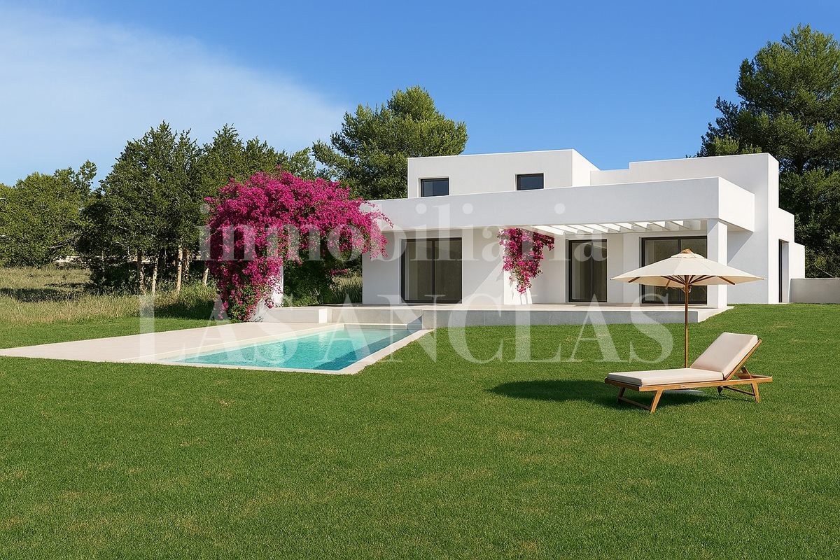 Ibiza Cala Conta - Walking distance to the beach! Exceptional plot with sea views and licence for a villa with pool for sale