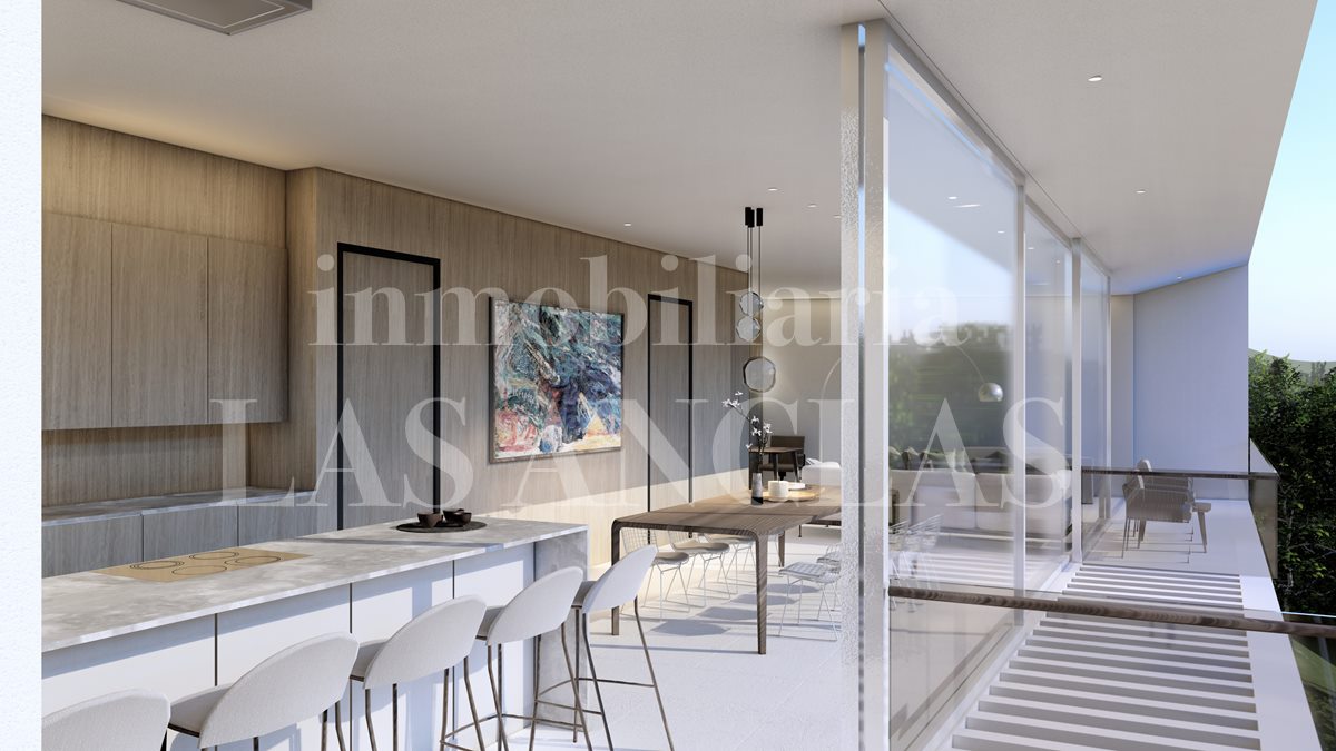 Ibiza Westküste - Grundstück mit Meerblick und Projekt für moderne Villa im Verkauf