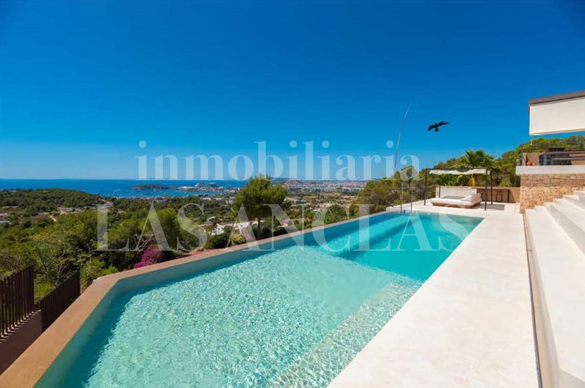 Ibiza Jesús - Impressive modern luxury villa with 6 bedrooms, lift and amazing panoramic views for sale