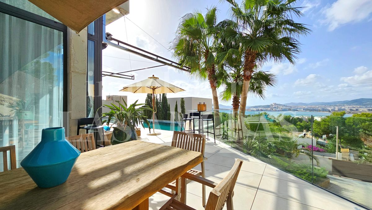 Ibiza Talamanca - Designer villa with elevator, 15m pool and views of the sea and Dalt Vila for sale