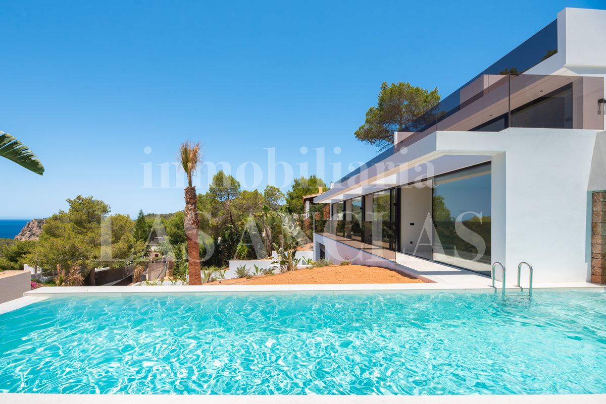 Ibiza west coast - Exclusive brand new villa with 2 swimming pools and views to the sea and the sunset for sale