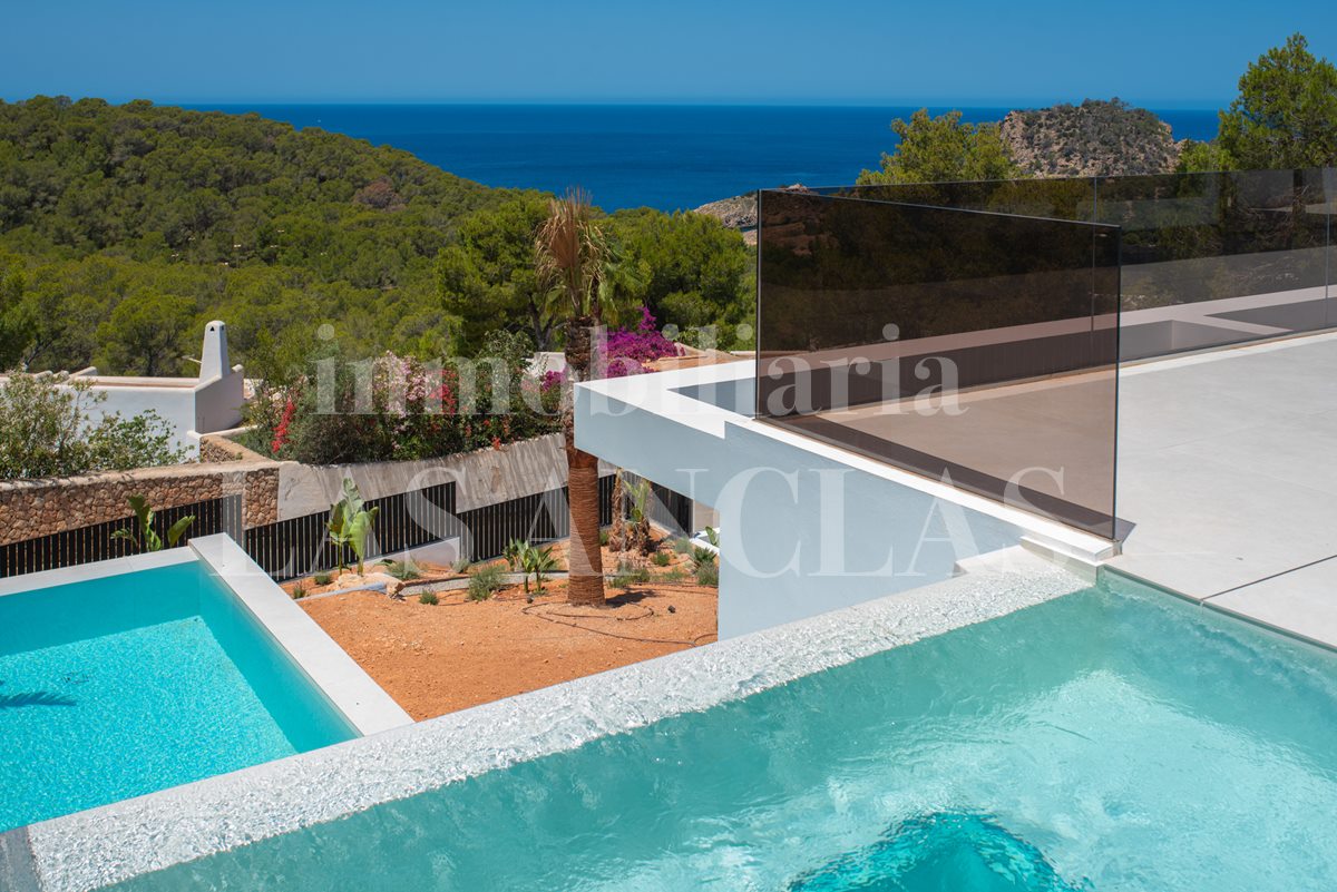 Ibiza west coast - Exclusive brand new villa with 2 swimming pools and views to the sea and the sunset for sale