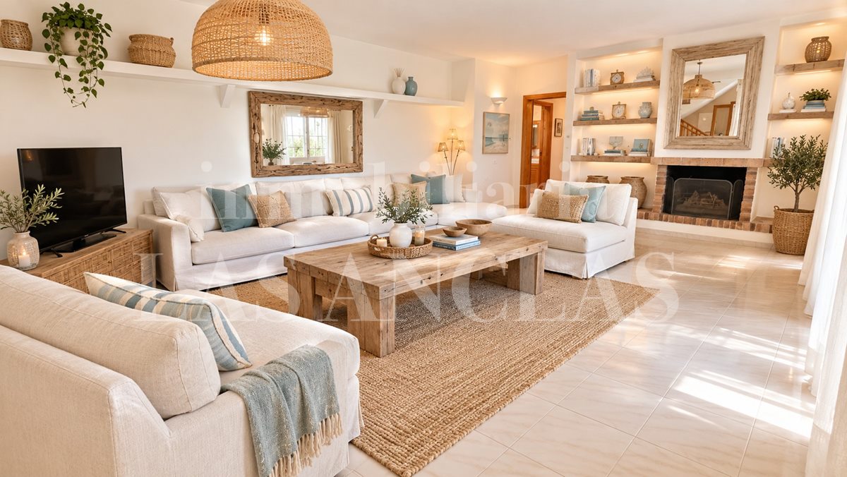 Ibiza Jesús - Rental license! Spacious villa with tennis court and views of Dalt Vila and the sea til salg
