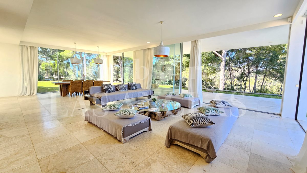 Ibiza San José - Sehr exklusive minimalistische Villa mit Touristenlizenz und Meerblick in absoluter Privatsphäre im Verkauf
