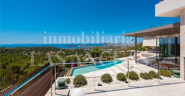 Ibiza Jesús - Atemberaubende Luxusvilla mit 6 Schlafzimmern, Aufzug und tollem Panoramablick im Verkauf